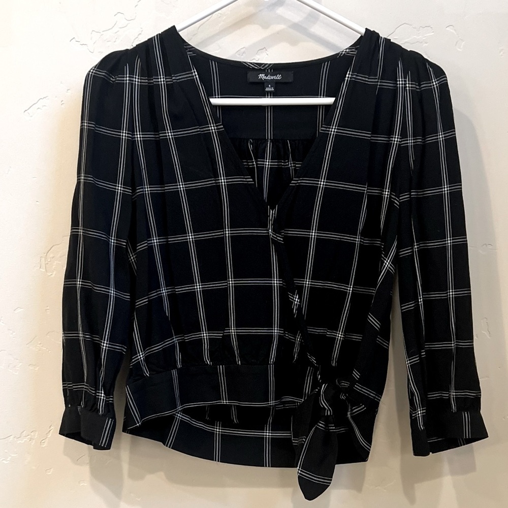 Madewell small cross wrap shirt